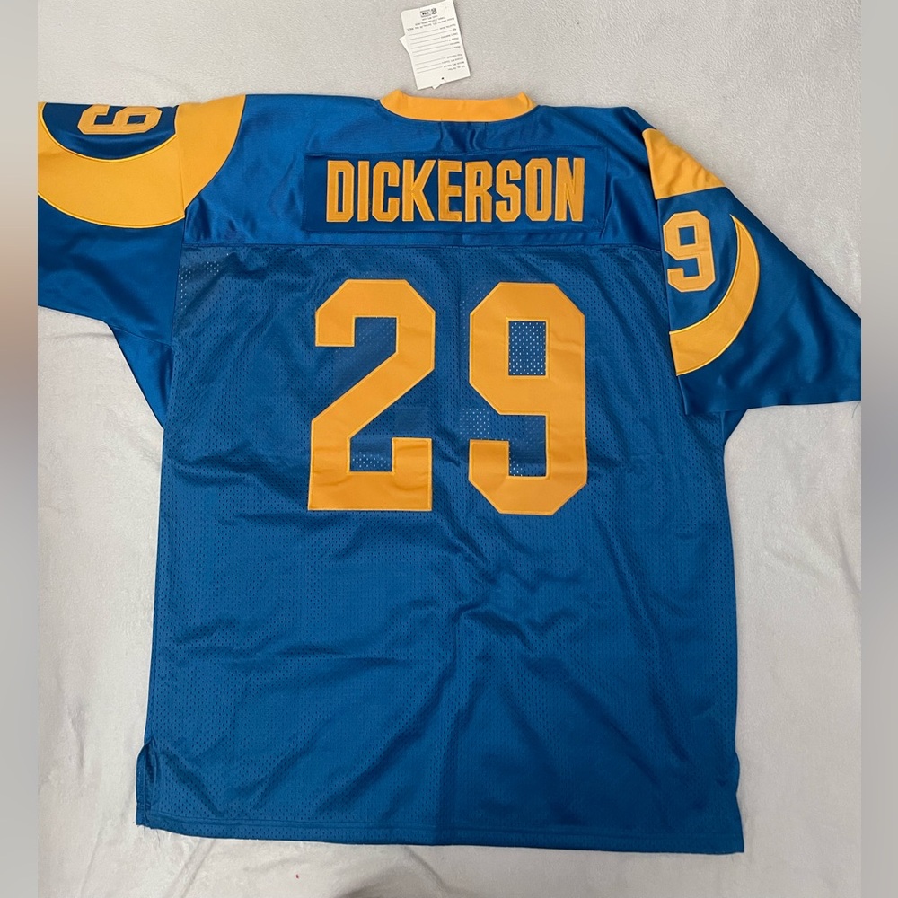 Blue and Yellow Rams Dickerson 1985 Throwback Football Jersey - Picture 3 of 4